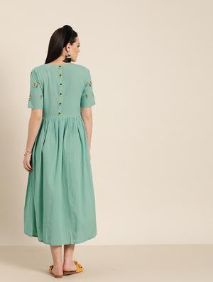 embroidered a-line dress - 16974935 - Standard Image - 2