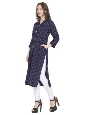 striped straight kurta - 16975111 - Standard Image - 2