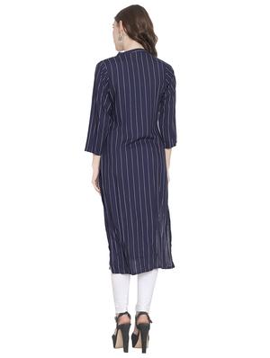 striped straight kurta - 16975111 - Standard Image - 3