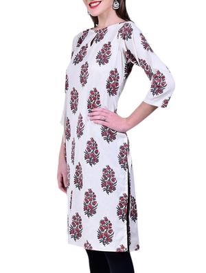 printed straight kurta - 16975117 - Standard Image - 4