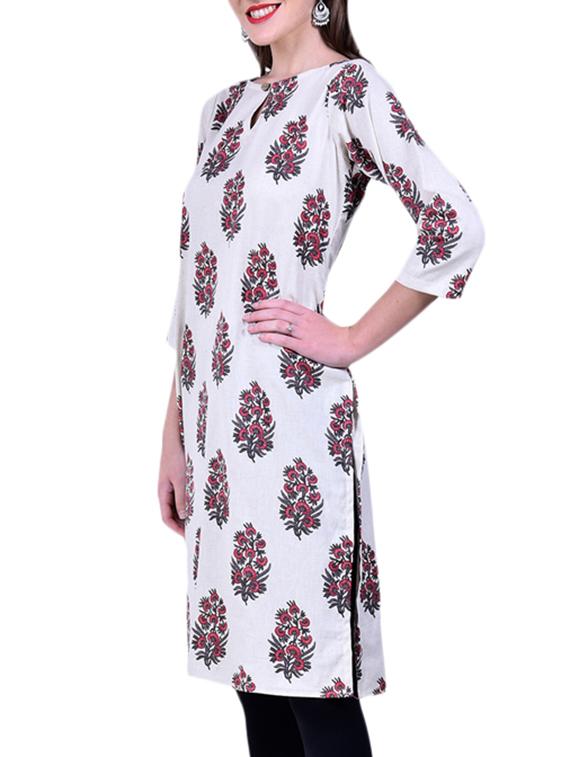 printed straight kurta - 16975117 - Zoom Image - 4