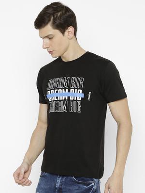 black typographic chest print t-shirt - 16975141 - Standard Image - 2