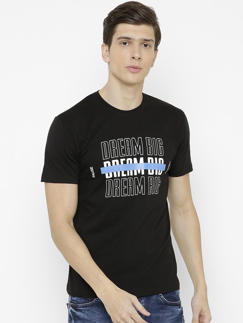 black typographic chest print t-shirt - 16975141 - Zoom Image - 1