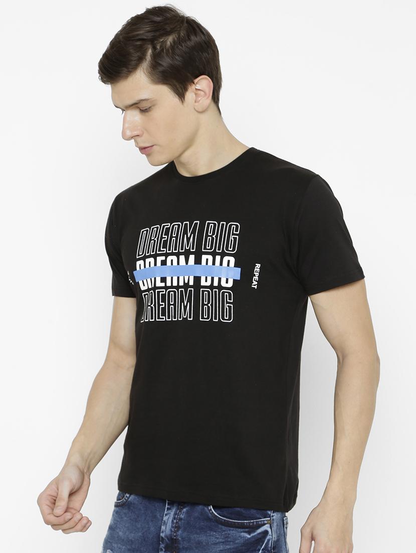 black typographic chest print t-shirt - 16975141 - Zoom Image - 2