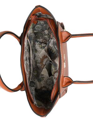 brown leatherette (pu) regular handbag - 16975213 - Standard Image - 3
