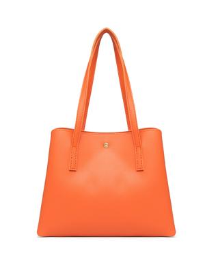 orange leatherette (pu) regular handbag - 16975249 - Standard Image - 2