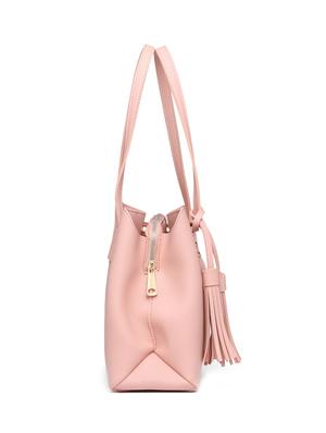 pink leatherette (pu) regular handbag - 16975250 - Standard Image - 4