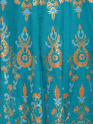 light blue rayon flared skirt - 16975908 - Standard Image - 5