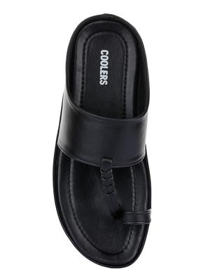 black pu slip on flip flops - 16976143 - Standard Image - 4