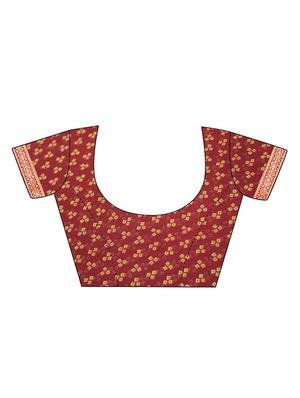bandhani bordered saree with blouse - 16976253 - Standard Image - 3
