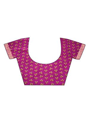 bandhani bordered saree with blouse - 16976263 - Standard Image - 3