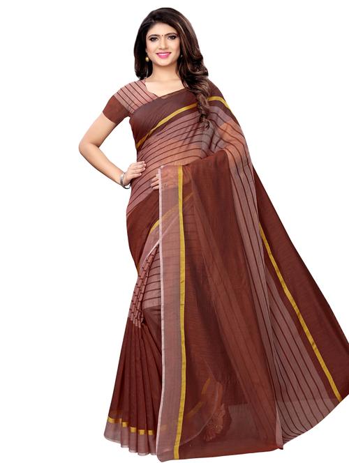 striped woven saree with blouse - 16976760 - Standard Image - 1