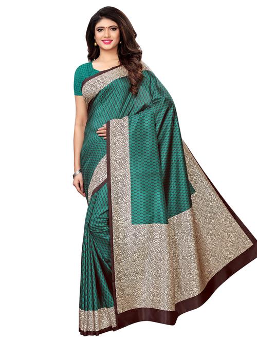 bordered printed saree with blouse - 16976762 - Standard Image - 1