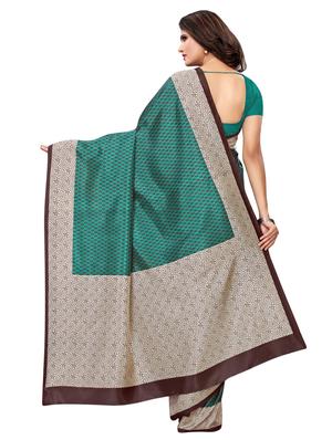 bordered printed saree with blouse - 16976762 - Standard Image - 2