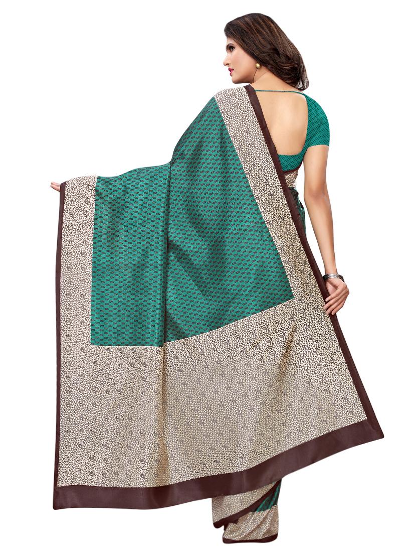 bordered printed saree with blouse - 16976762 - Zoom Image - 2