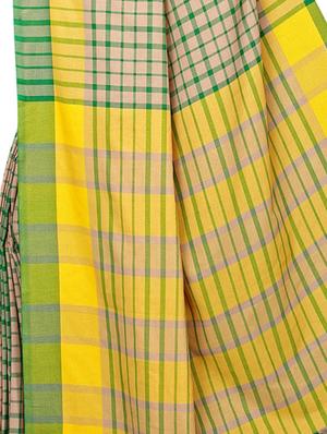 checkered woven saree with blouse - 16976767 - Standard Image - 3