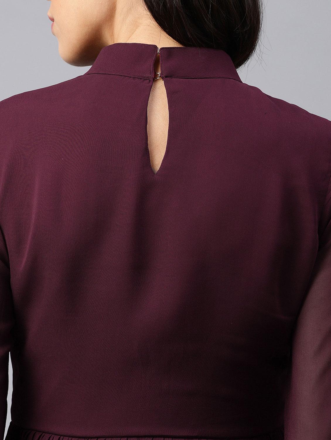 pin tucks detail flared dress - 16976988 - Zoom Image - 6