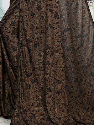tassel detailed foil printed saree with blouse - 16977093 - Standard Image - 3