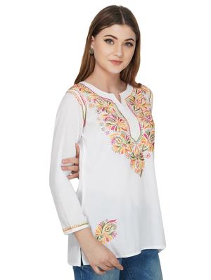 chikankari straight kurti - 16977102 - Standard Image - 3