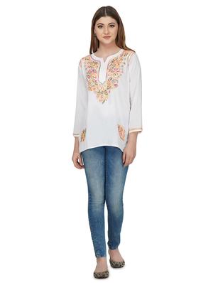 chikankari straight kurti - 16977102 - Standard Image - 5