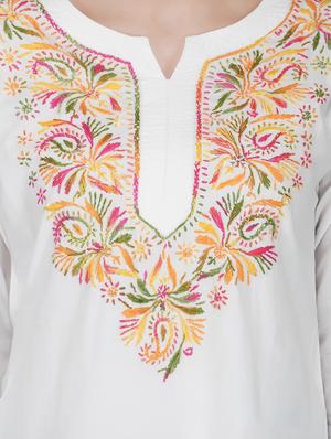 chikankari straight kurti - 16977102 - Standard Image - 6