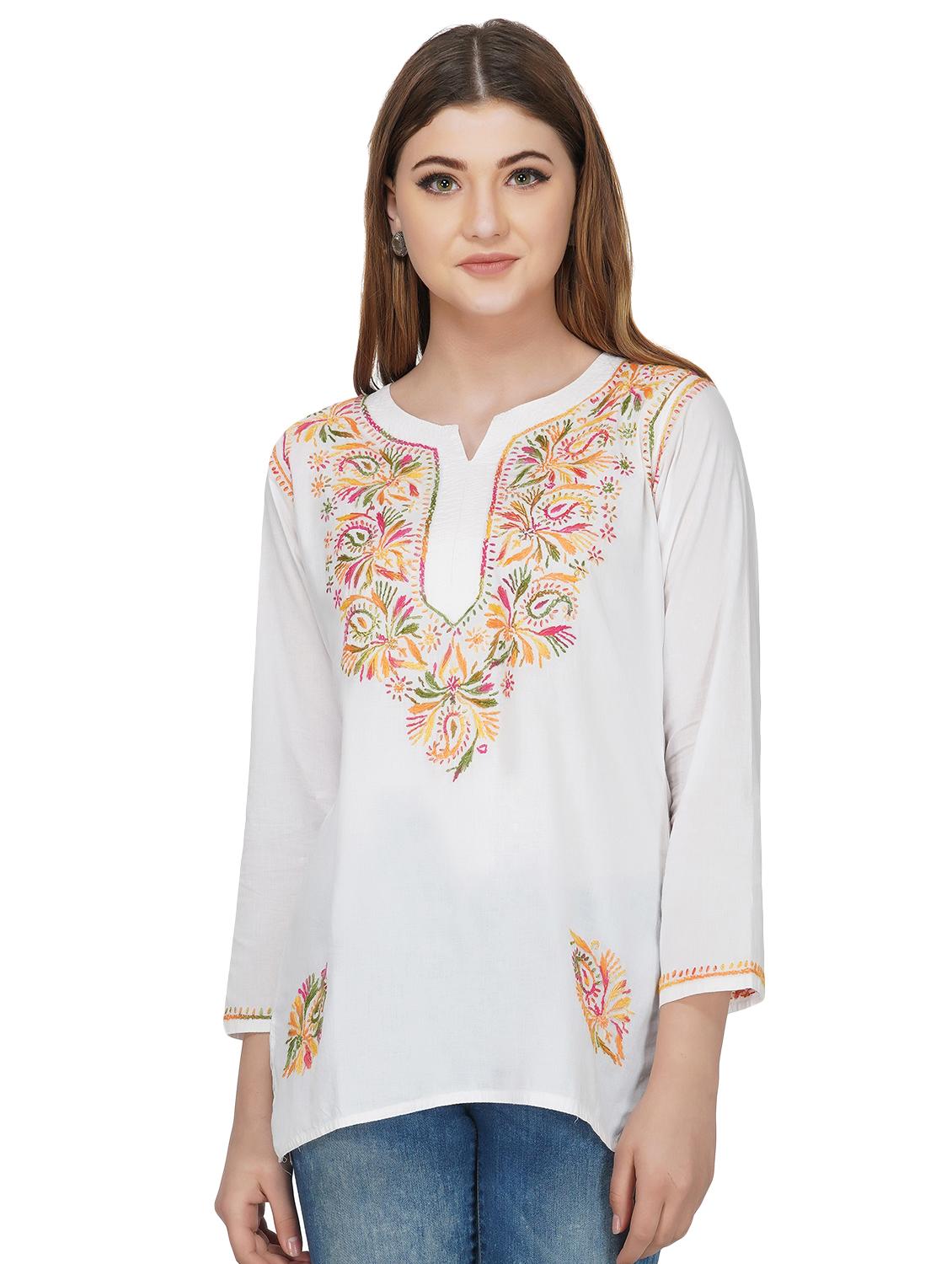 chikankari straight kurti - 16977102 - Zoom Image - 1