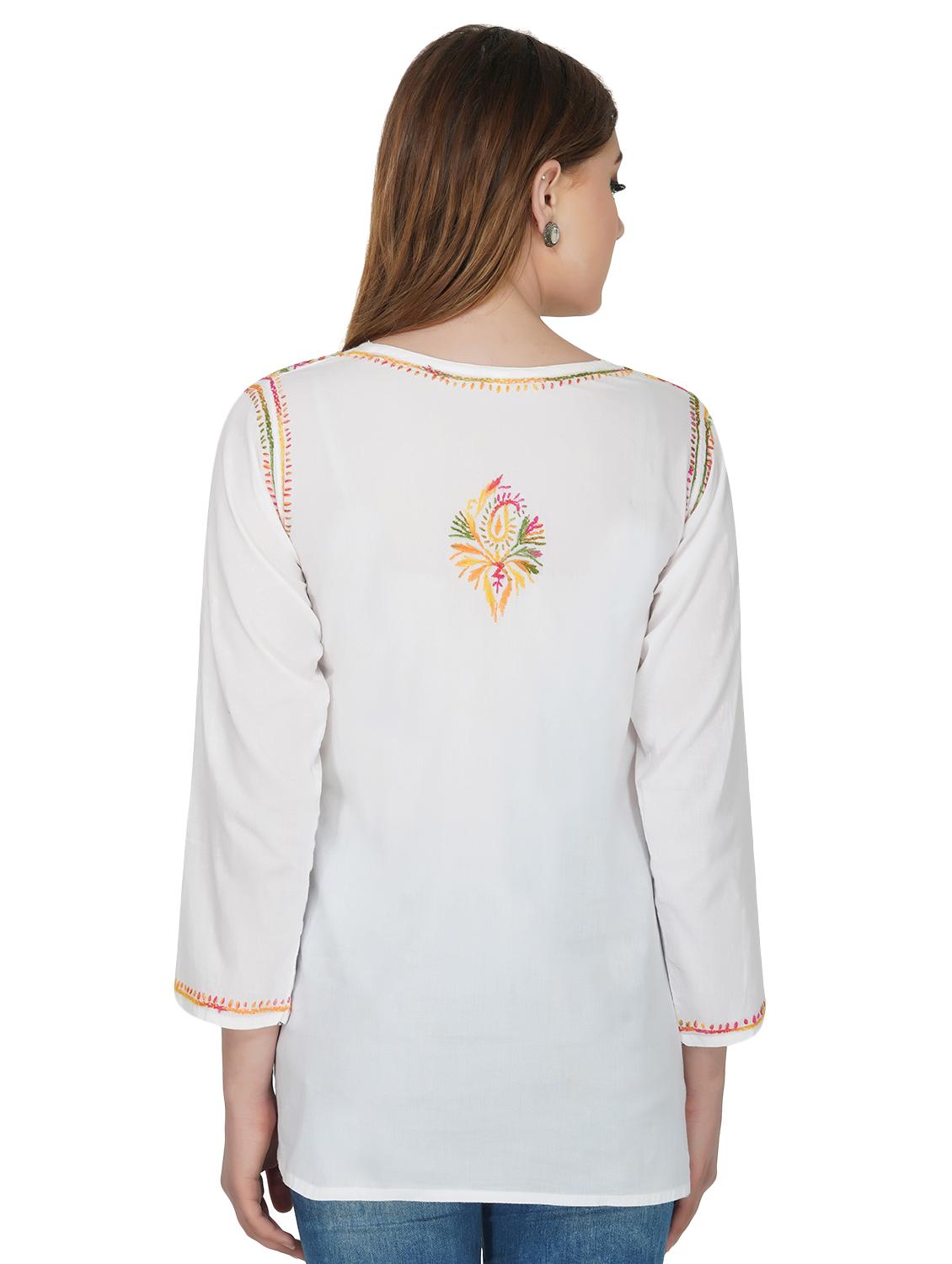 chikankari straight kurti - 16977102 - Zoom Image - 4