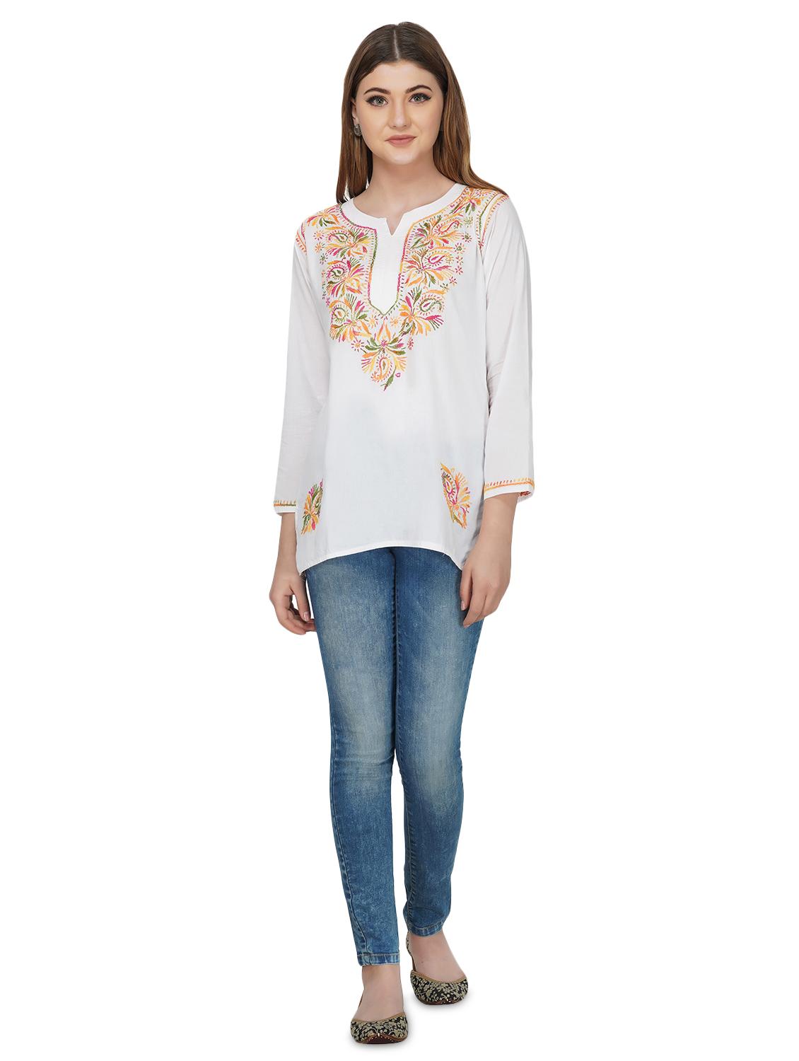 chikankari straight kurti - 16977102 - Zoom Image - 5