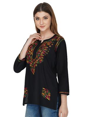 chikankari straight kurti - 16977103 - Standard Image - 2