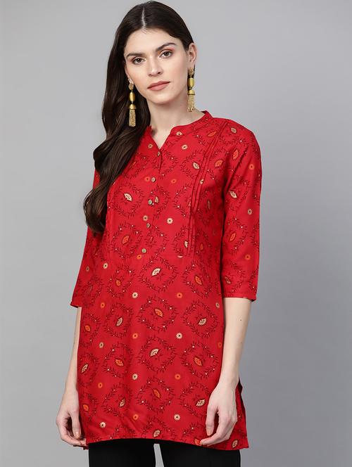 printed straight kurti - 16978288 - Standard Image - 1