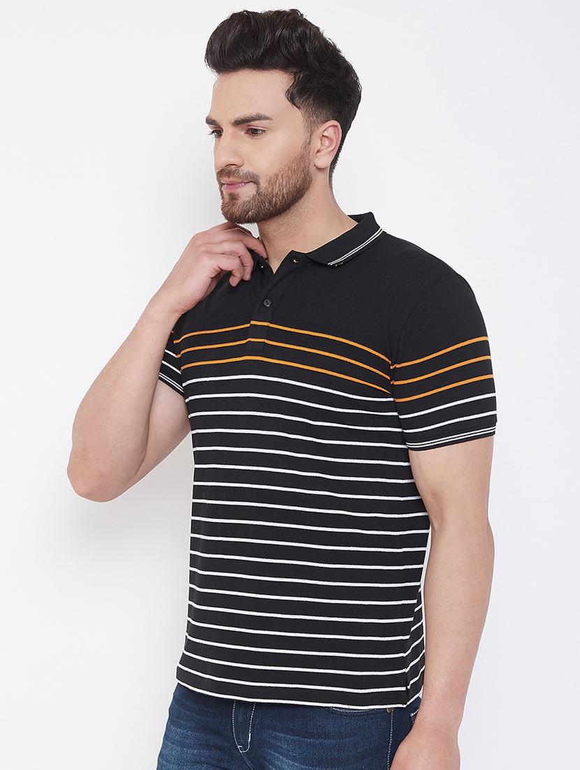black striped polo t-shirt - 16978550 - Zoom Image - 2