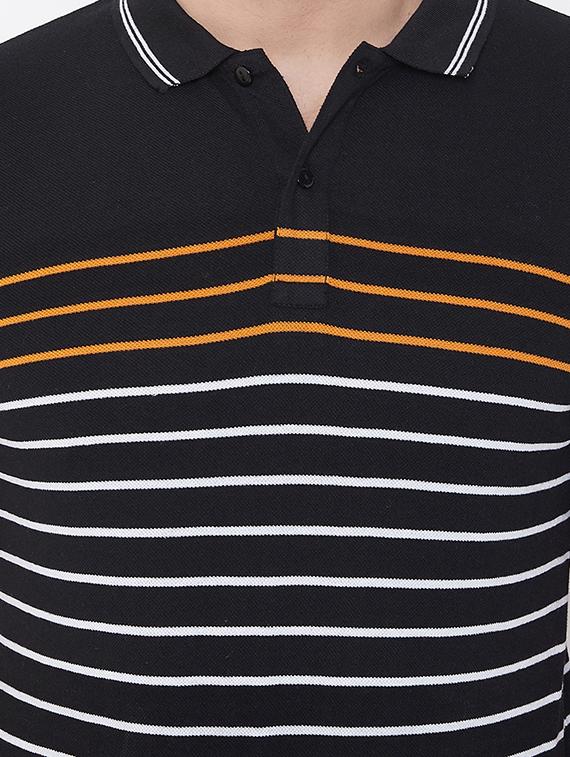 black striped polo t-shirt - 16978550 - Zoom Image - 4