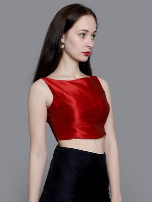 blood red solid blouse - 16978706 - Standard Image - 2