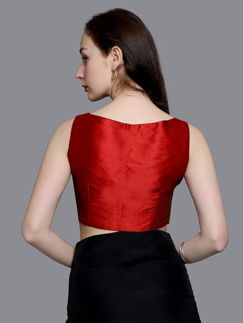blood red solid blouse - 16978706 - Zoom Image - 3