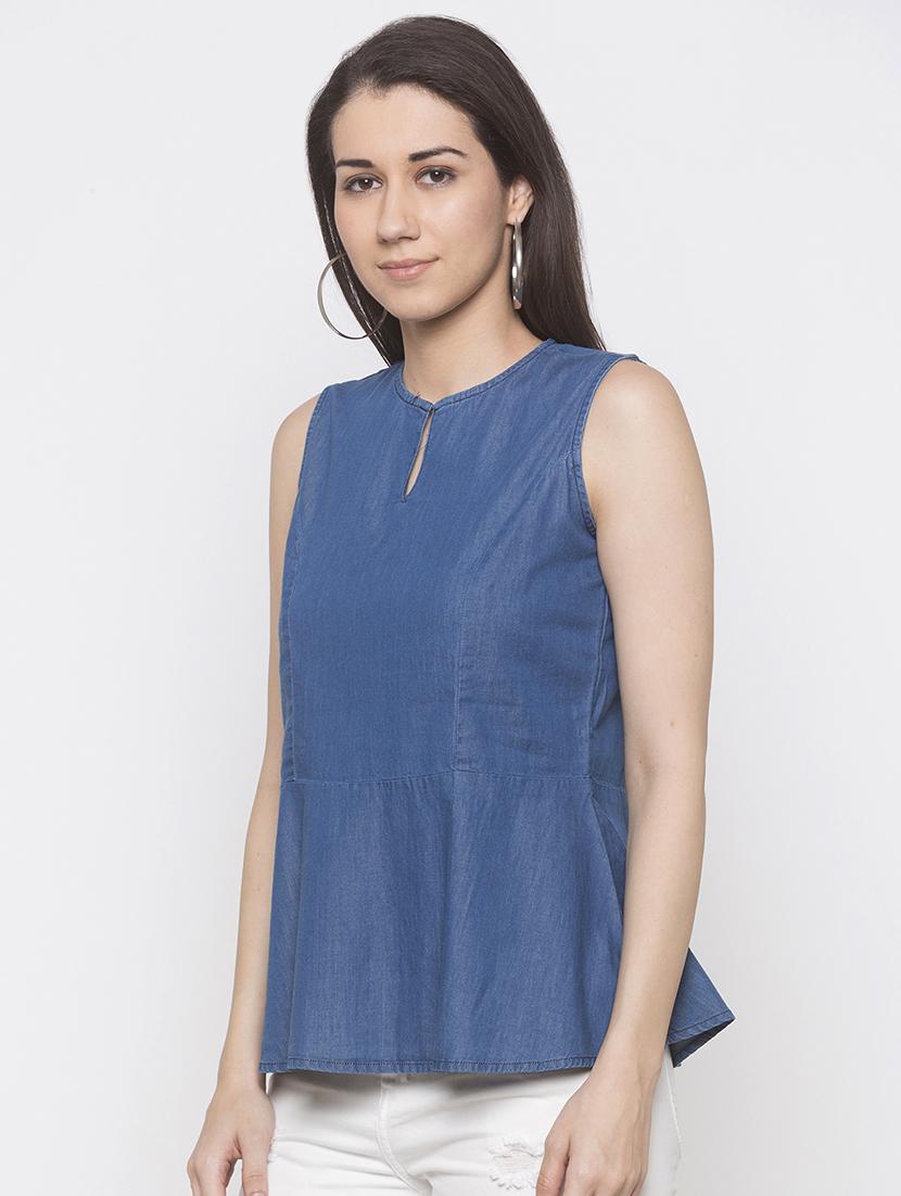 key hole neck peplum top - 16978914 - Zoom Image - 2