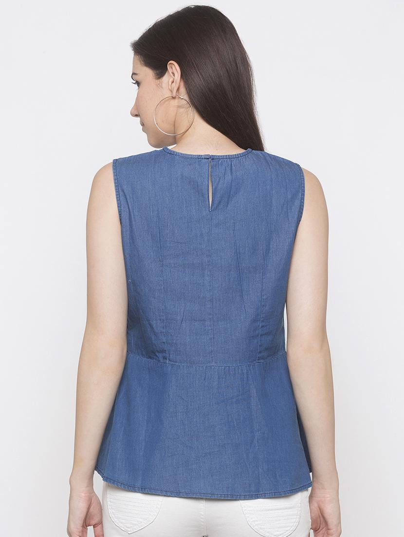key hole neck peplum top - 16978914 - Zoom Image - 3