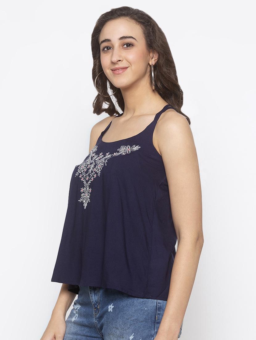 embroidered detail cami top - 16978932 - Zoom Image - 2
