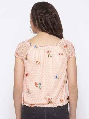 embroidered detail blouson top - 16978960 - Standard Image - 3