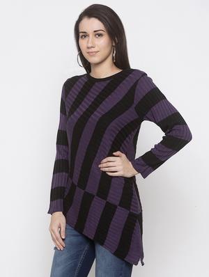 striped asmmetric pullover - 16979001 - Standard Image - 2