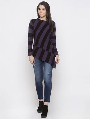 striped asmmetric pullover - 16979001 - Standard Image - 4
