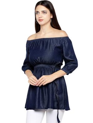 tie front off shoulder top - 16979014 - Standard Image - 2