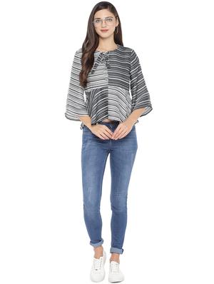 tie up neck striped top - 16979031 - Standard Image - 4