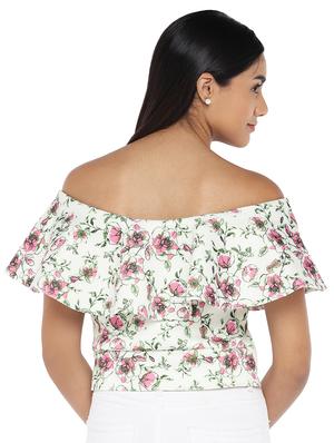 off shoulder floral top - 16979086 - Standard Image - 3