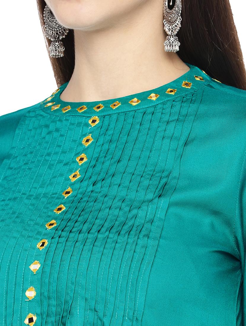 blue net solid blouse - 16979095 - Zoom Image - 5