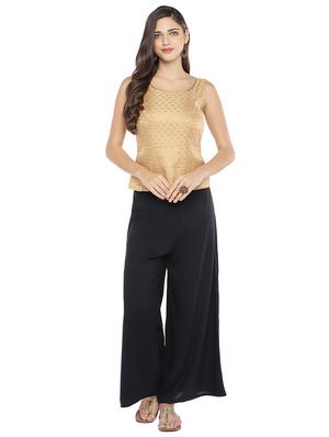 gold cotton blend solid blouse - 16979104 - Standard Image - 4