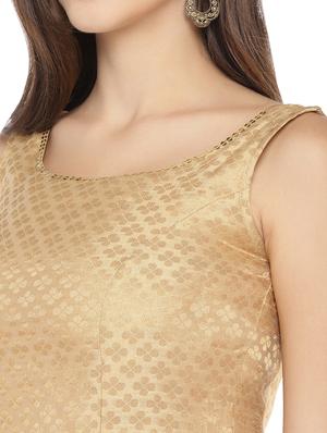 gold cotton blend solid blouse - 16979104 - Standard Image - 5