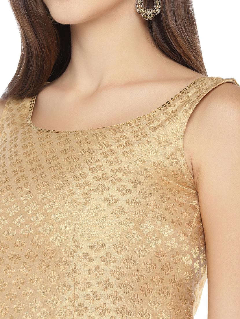 gold cotton blend solid blouse - 16979104 - Zoom Image - 5