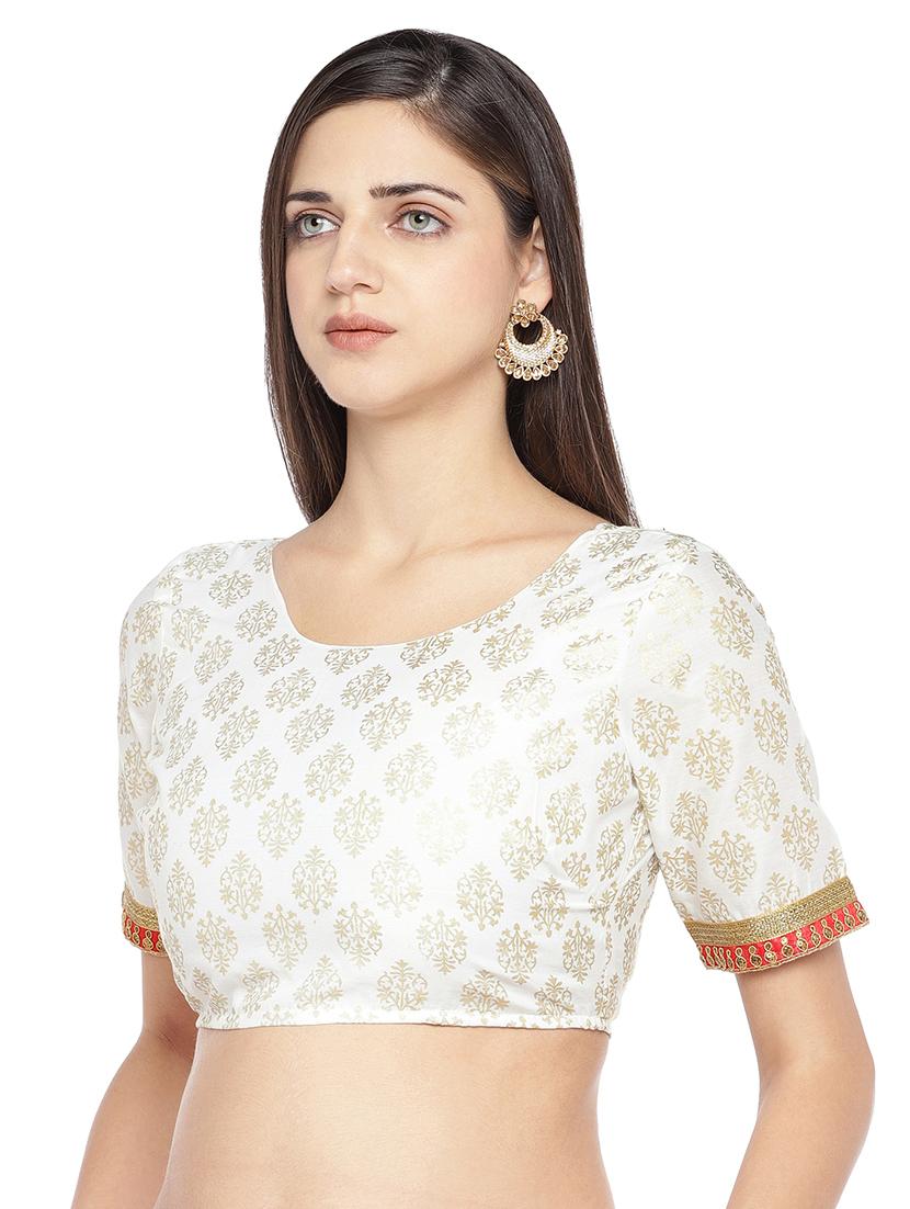 white cotton solid blouse - 16979107 - Zoom Image - 2