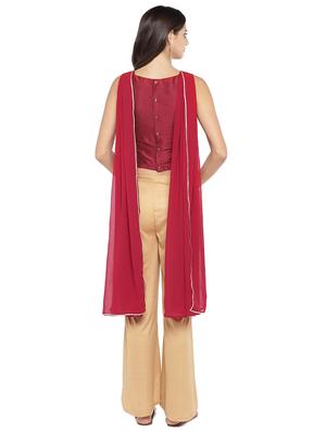 red cotton ethnic wear - 16979114 - Standard Image - 3