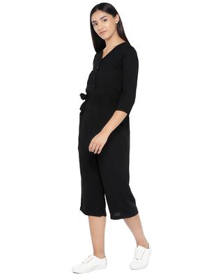tie front solid jumpsuit - 16979131 - Standard Image - 2